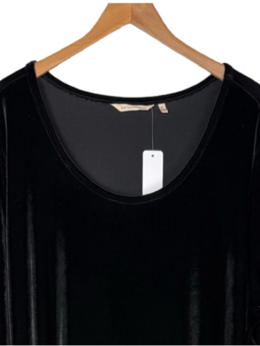 Soft Surroundings Santiago Black Velvet Maxi Dress Long Sleeve Size 3X NWT - Picture 5 of 8